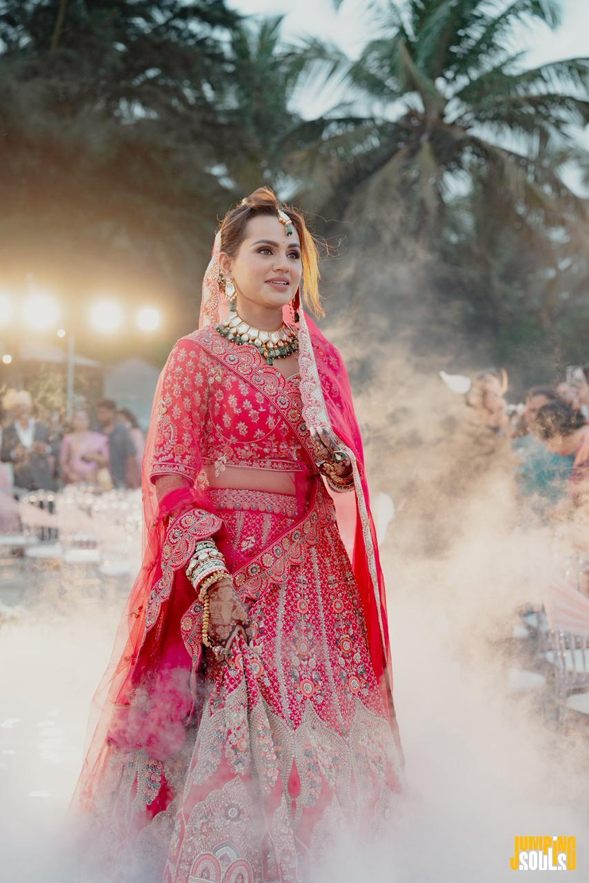An elegantly dressed Indian bride.